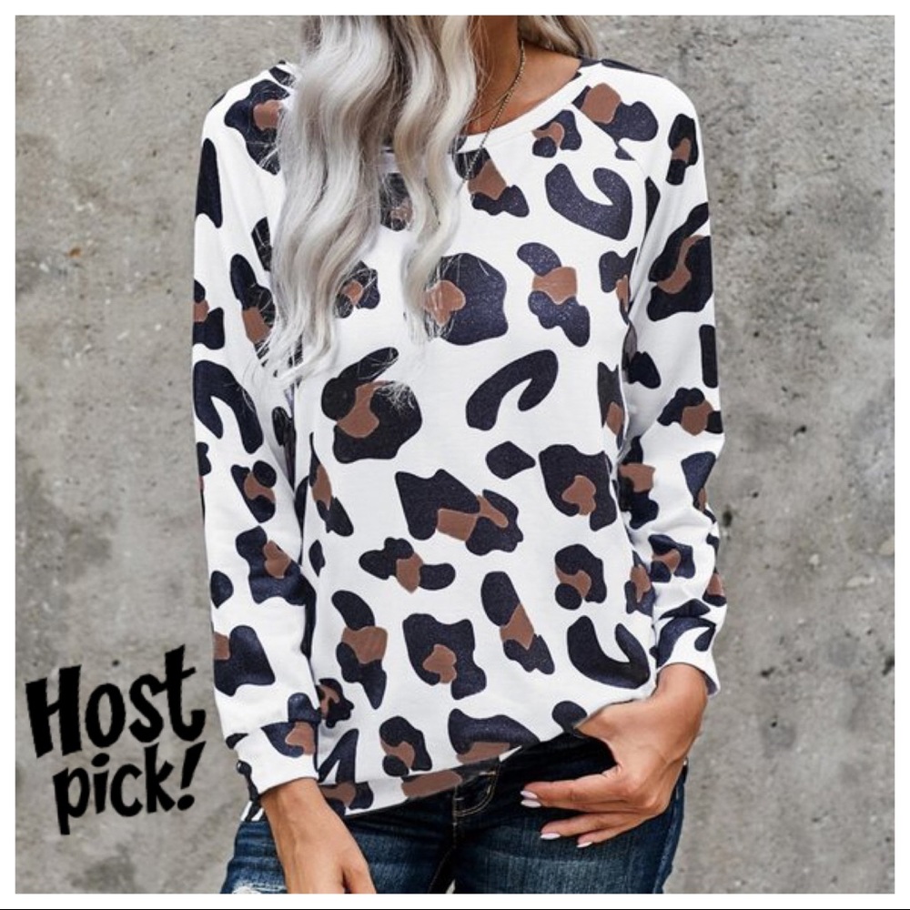 Leopard Print Long Sleeve Top